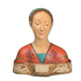 Italian Renaissance Style Polychrome Plaster Portrait Bust