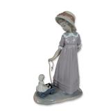 Lladro Porcelain Figurine, Girl With Toy Wagon 5044