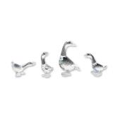4pc Swarovski Silver Crystal Mother Goose Figurines