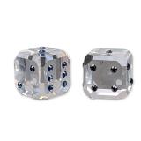 2pc Swarovski Crystal Blue Pip Dice