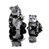 2pc Swarovski 2008 SCS Pandas Crystal Figurines