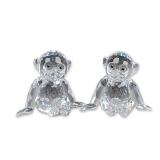 Pair of Swarovski Crystal Chimpanzee Figurines