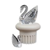 3pc Swarovski Centenary Faceted Crystal Swan Figurines with Base