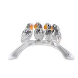 Swarovski Silver Crystal Figurine, Baby Lovebirds
