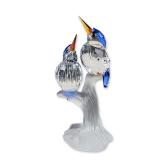 Swarovski Crystal Malachite Kingfishers Figurine