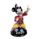 2pc Arribas Brothers Swarovski Millennium 2000 Mickey Mouse Sorcerer Fantasia Figurine with Title