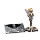 2pc Arribas Brothers Swarovski Jeweled Tinkerbell Figurine and Title Plaque