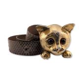 Christopher Ross Cat Buckle Snakeskin Belt