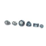 Group of Six Light Blue Faceted Loose Gemstones