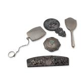 5pc Collection of Silver Toned Vanity Accessories