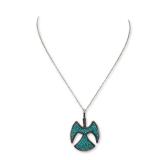 Sterling Silver Turquoise Thunderbird Pendant Necklace