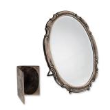 Sterling Silver Repousse Mirror and Folding Frame