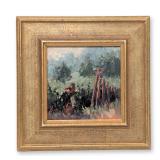 Debra Huse (American, b. 1950) Oil on Canvas, Vineyard Harvest Scene, Signed