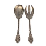 Two Piece German 800 Silver Salad Serving Set