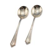 2pc Gorham Plymouth Pattern Sterling Silver Bouillon Spoons