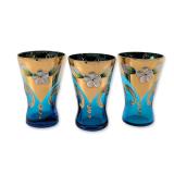 3pc Italian Gold Liqueur Glasses