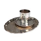 3pc Sterling Silver Drinking Glass and Platters