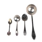 Four Piece Sterling Silver and Silver-Plated Serving Items