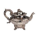 Samuel Hayne and Dudley Cater British Sterling Rococo Revival Teapot