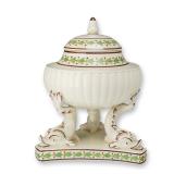 Wedgwood Creamware Lidded Tripod Pastille Burner from the Rubin and Greenwald Collections