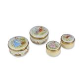 4pc Royal Doulton Crummles Enamel Bunnykins Treasure Boxes
