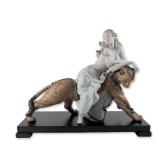 Lladro Bacchante with Feline Limited Edition Porcelain Sculpture