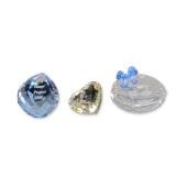 3pc Swarovski Crystal Paperweights and Trinket Box