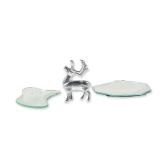3pc Swarovski Silver Crystal Reindeer Figurine with Ice Floe Display Bases
