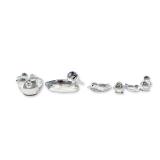9pc Swarovski Silver Crystal Ducks, Chicks, and Birds Figurines