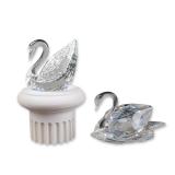 3pc Swarovski Crystal Figurines including 100th Anniversary Swan Figurines with Base