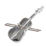 Swarovski Silver Crystal Violin and Bow