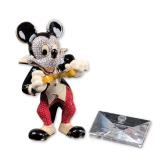 2pc Arribas Brothers Swarovski Jeweled Mickey Mouse Figurine and Title Plaque