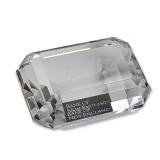 Tiffany and Co Crystal Emerald Cut Bank of New England Paperweight