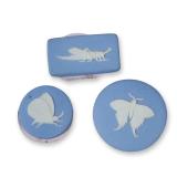 3pc Jasperware Entomological Plaques and Medallions
