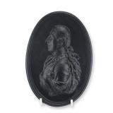 English Black Basalt Oval Portrait Medallion Plaque of a Gentleman