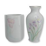 Two Seltmann Weiden and Otagiri Porcelain Iris Vases