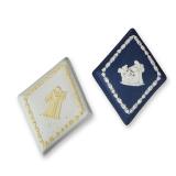 Two Wedgwood Jasperware Diamond-Shaped Trinket Boxes