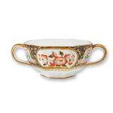 Wedgwood Imari Style Octagonal Bone China Bowl with Handles, ca. 1870
