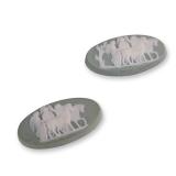 Pair of Wedgwood Sage Green Jasperware Cameo Plaques