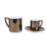 A Trio of Jasper Conran for Wedgwood Bronze Lustreware Bone China Tableware