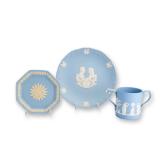 Wedgwood Blue Jasperware Three Piece Collection
