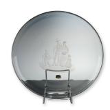 Val Saint Lambert Americana Collection Crystal Cabinet Plate, Pilgrim Family