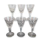 Set of Six Cut Crystal Sherry Glasses