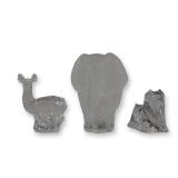 Group of Three Crystal Animal Figurines