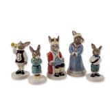 5pc Royal Doulton Bunnykins Royal Family Figurines