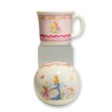 2pc Royal Doulton Bunnykins Sweet Hearts Mug and Money Bank