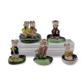 5pc Beswick England Kitty MacBride Ceramic Mouse Figurines
