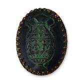 Neoclassical Verdigris Jasperware Motif Pendant-Brooch
