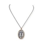 Gold Plated Wedgwood Porcelain Pendant Necklace