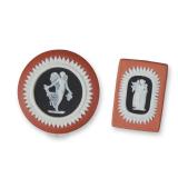 2pc Wedgwood Tri-Color Jasperware Medallions